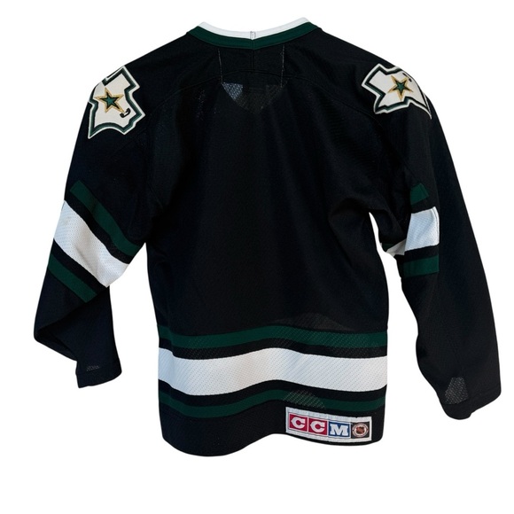 VINTAGE! 90s CCM Dallas Stars Boys Black Hockey Jersey Size S/M NHL Embroidered - Picture 5 of 9